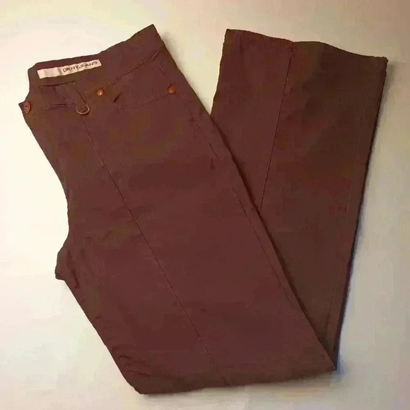 DKNY Jeans East Village Jean Size 16 Wide Leg Mid Rise Brown - Picture 1 of 11